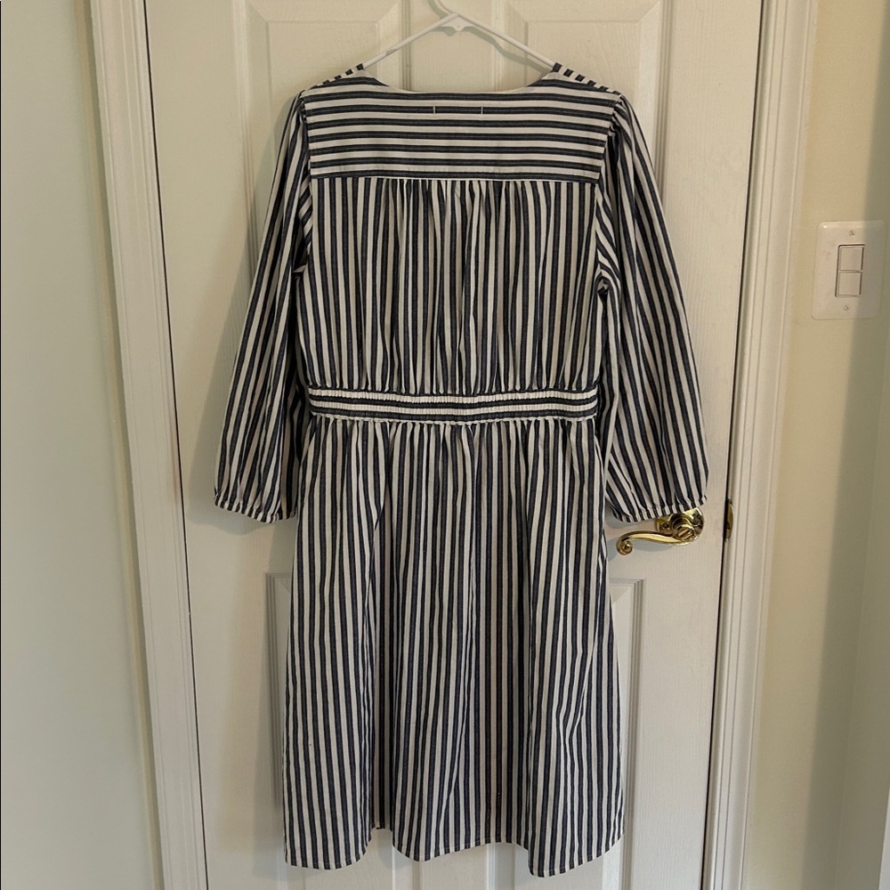 Madewell Shimmer Striped Tie-Front Bow Midi Dress Style H6748 New Size 14 - Picture 11 of 15